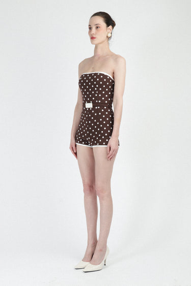 Polka Dots Bustier Mini Jumpsuit