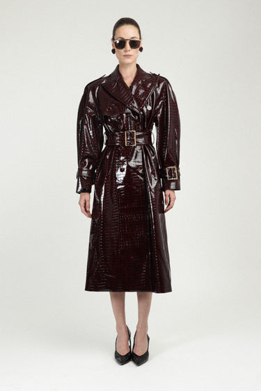 Trench Coat in Croco Vinyle