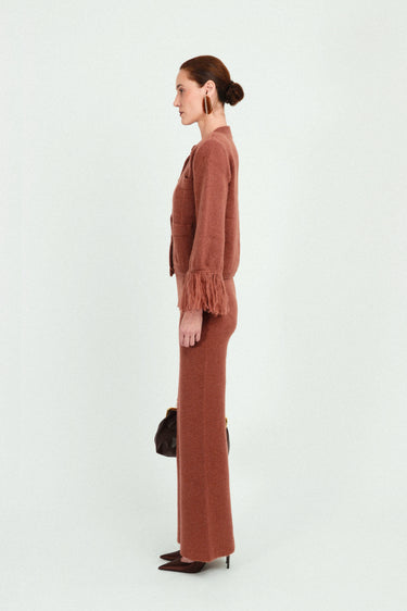 Mohair Short Cardigan with Fringes