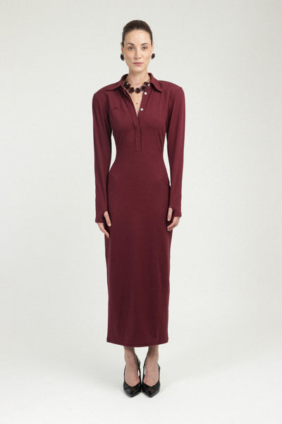Long Sleeves Jersey Polo Dress – Rowen Rose