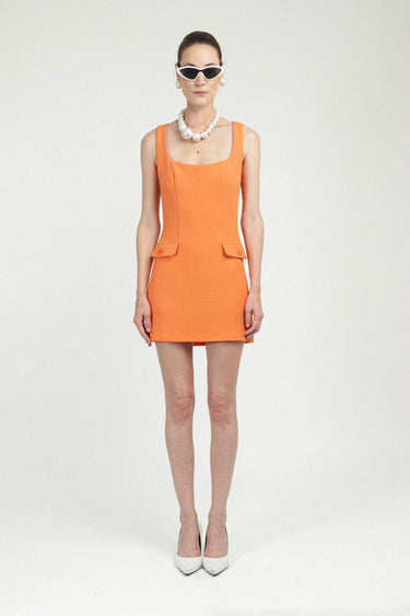 Wool Mini Dress with Pockets Rowen Rose Wool Mini Dress with Pockets Rowen Rose