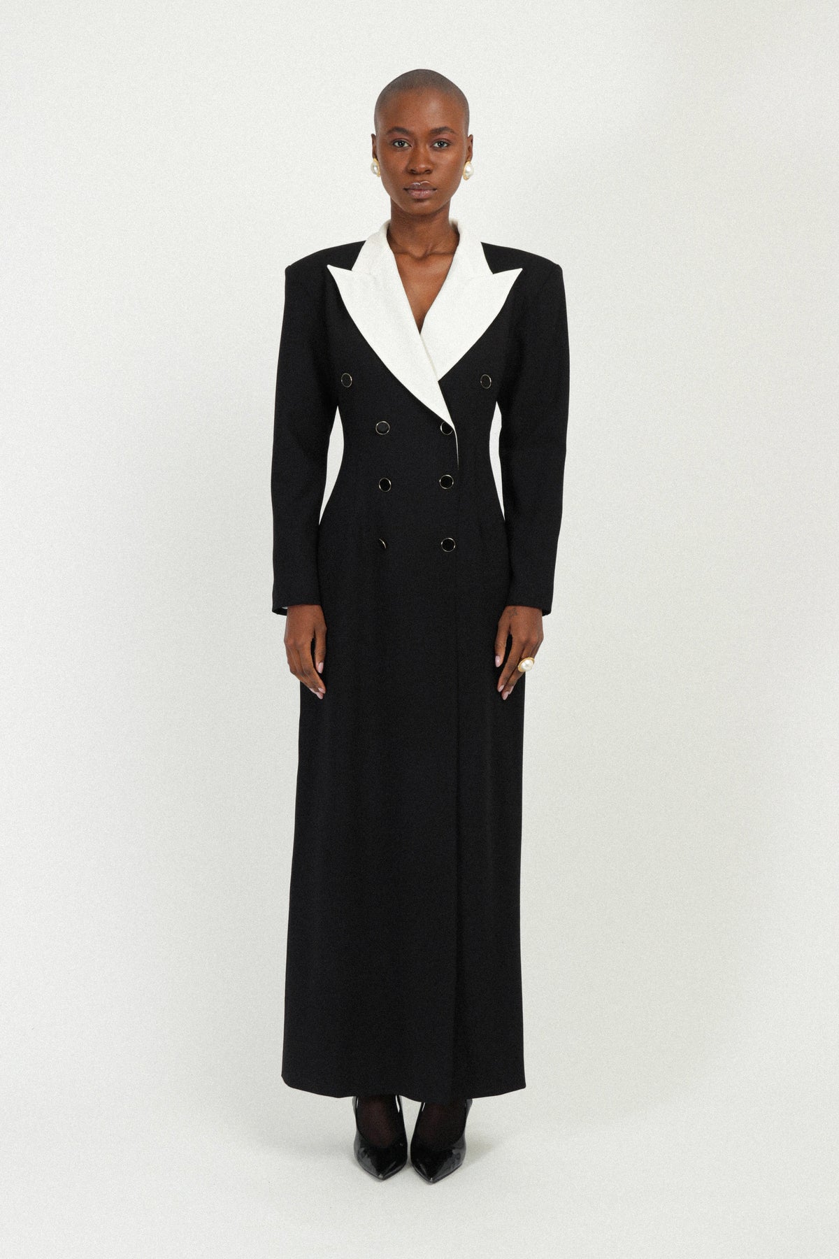 long tuxedo dress – Rowen Rose Size:22 SHORT collwhatsnew Bare Essentials™ AirSlim® Backless inspired sleeveless black dress