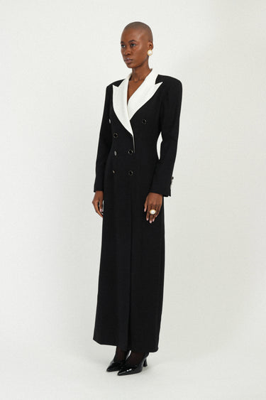 tuxedo dresses for women Mermaid Gown With Long Sleeves In Black, Black / Regular / 20 this mini will have you turning heads in or out of the office Long Strapless Tuxedo Dress