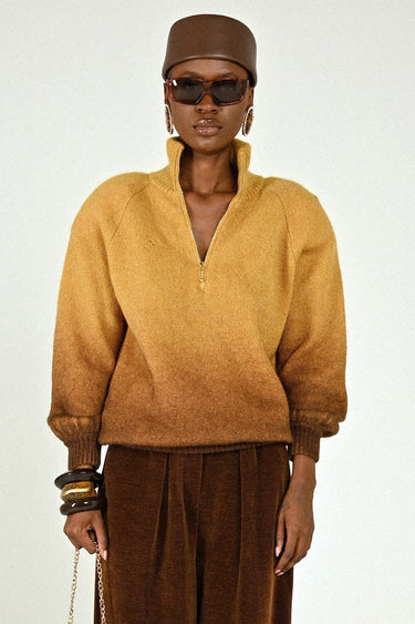 Mohair Degrade Jumper with Zip