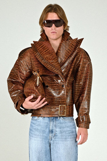 Croco Signature Short Trenchcoat