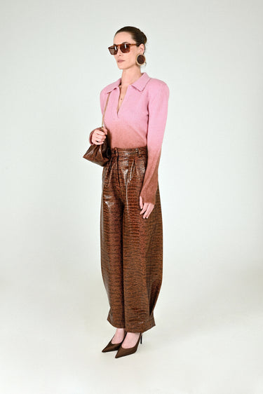 Mohair Degrade Long Sleeves Polo