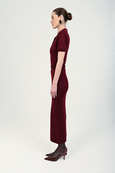 Knit Short Sleeves Jersey Polo Dress