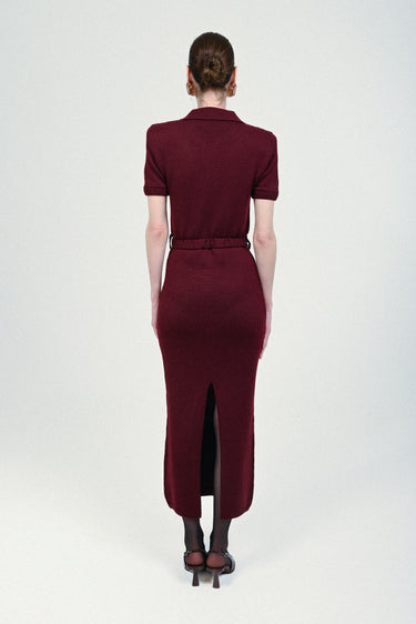 Knit Short Sleeves Jersey Polo Dress