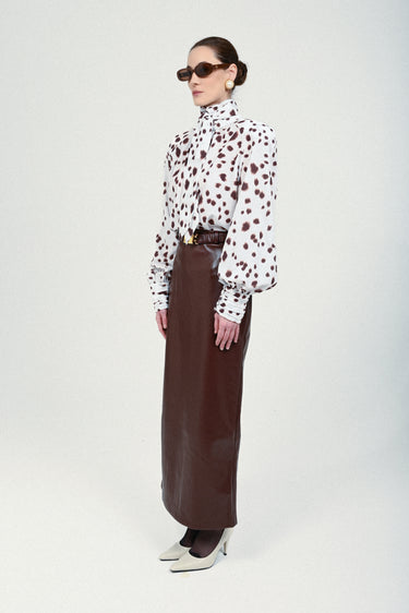 Dalmatian Blouse with Bow Neck