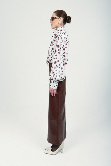 Dalmatian Blouse with Bow Neck