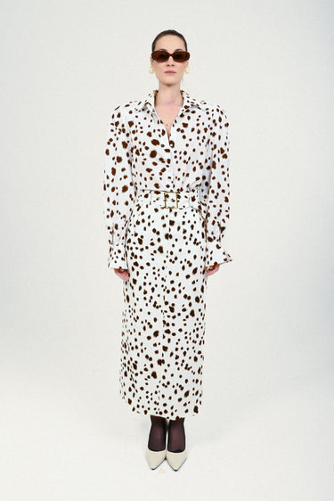 Dalmatian Long Skirt with Maxi Belt