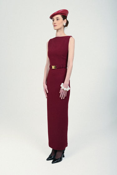 Long Dress with Straight Neckline