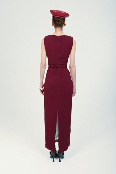 Long Dress with Straight Neckline