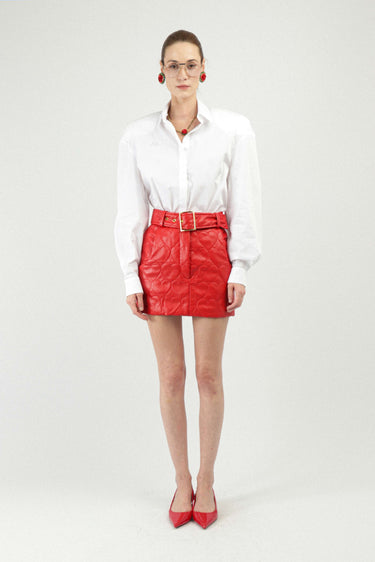 Mini Skirt with Matching Belt and Heart Quilting 34