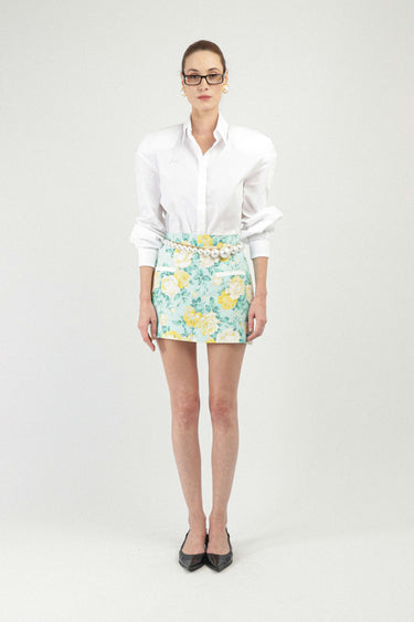 Printed Mini Skirt with Pockets