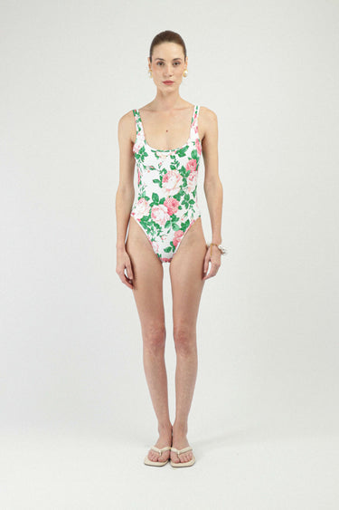 Printed Backless One-piece Swimsuit