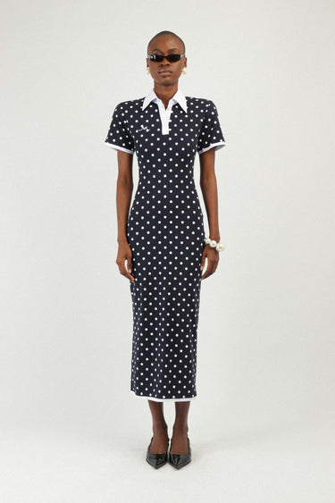 Polka Dots Jersey Polo Dress