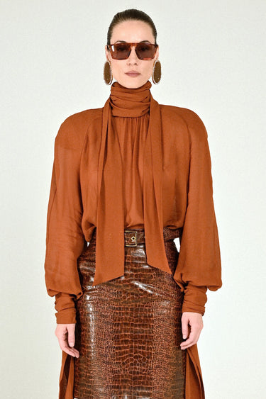 Blouse with Bow Neck