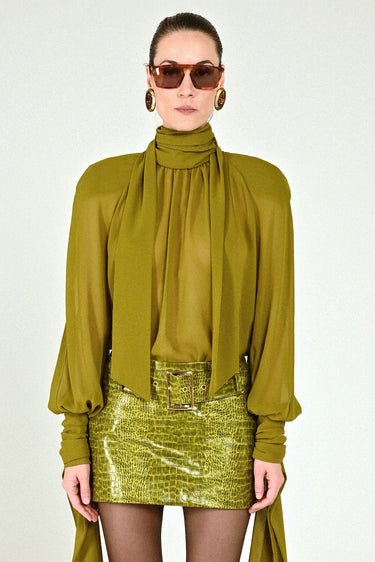 Blouse with Bow Neck